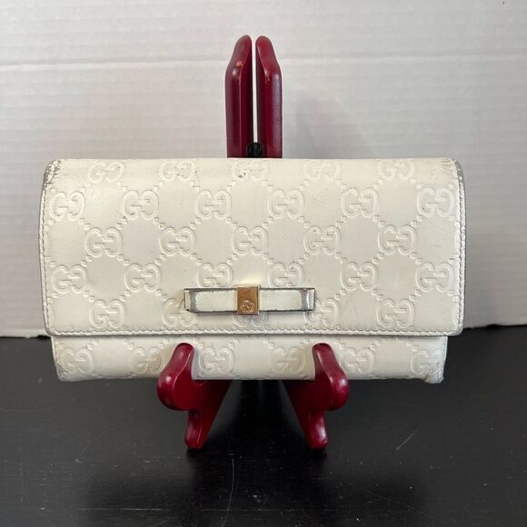 Gucci gucisima Bowie 388679 off white long wallet - Picture 1 of 14
